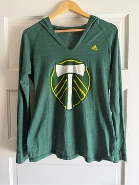 Portland Timbers Adidas Green T-shirt Hoody – Wmns Med